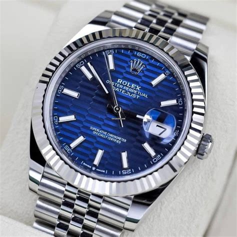 rolex datejust ii blue dial replica|rolex 41mm datejust mint dial.